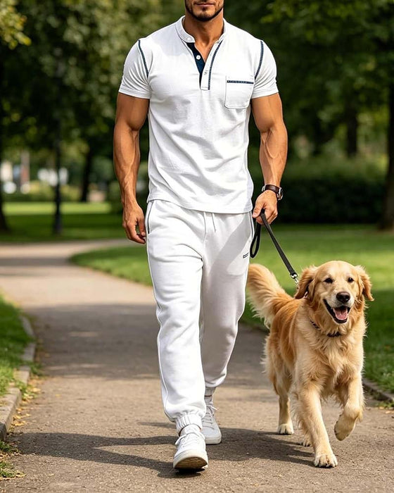 Overhemd Heren Henry Casual Effen