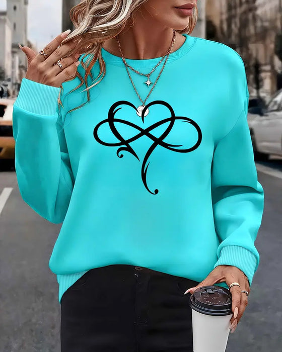 Sweatshirt Casual Lange Mouwen Bedrukt Ronde Hals