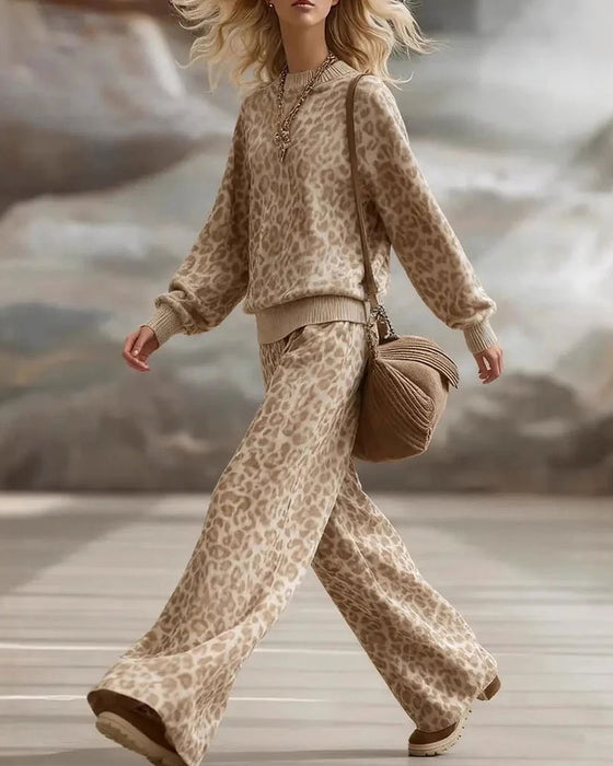 Set Lange Mouw Lange Broek Luipaard