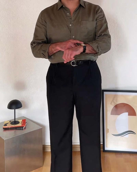 Overhemd Heren Met Kraag Zak