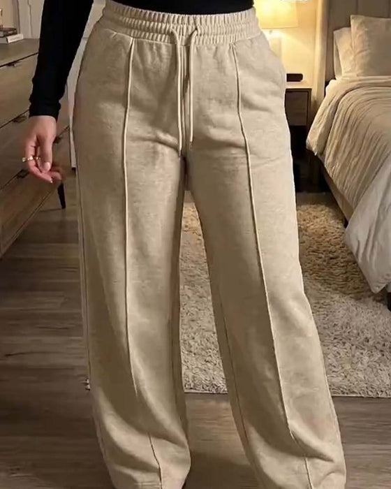 Sweatpants Trekkoord Recht Been