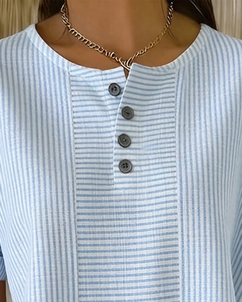 Blouse Ronde Hals Korte Mouw