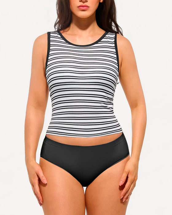 Tanktop Gestreept Ingebouwde Bh