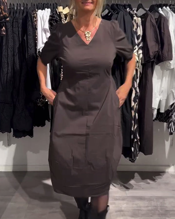 Jurk V-hals Zak Casual