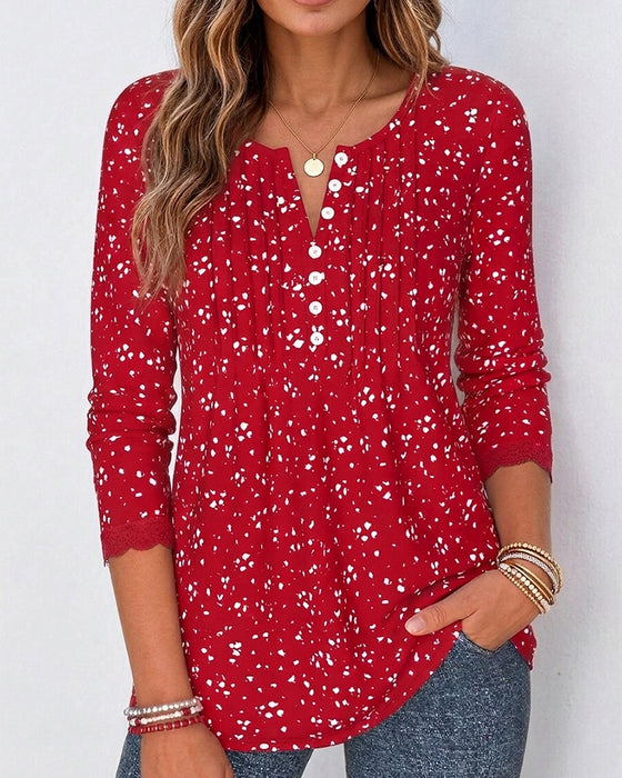 Top Kant Casual Lange Mouwen