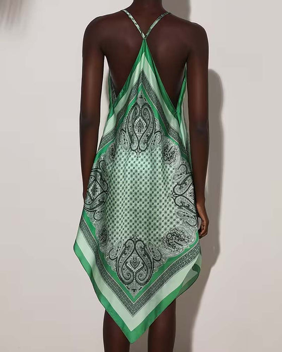 Jurk Onregelmatig Gedrapeerd Print