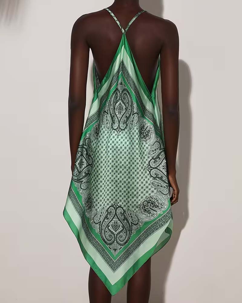 Jurk Onregelmatig Gedrapeerd Print