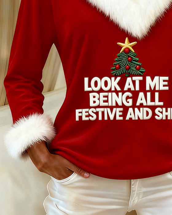 Elegante Geprinte Langmouwige Top