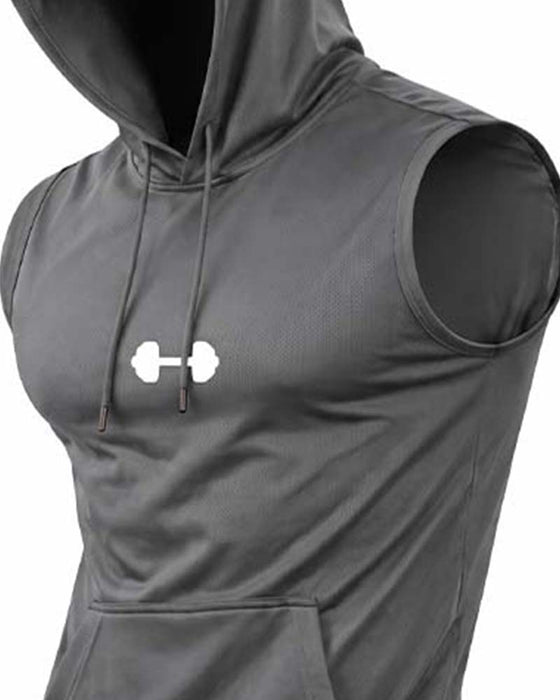 Tank Top Hoodie Sweatshirt Mouwloos Trekkoord
