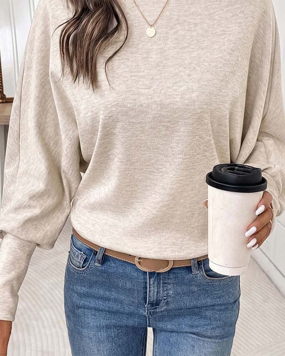 Top Los Vleermuismouw Casual Lange Mouw