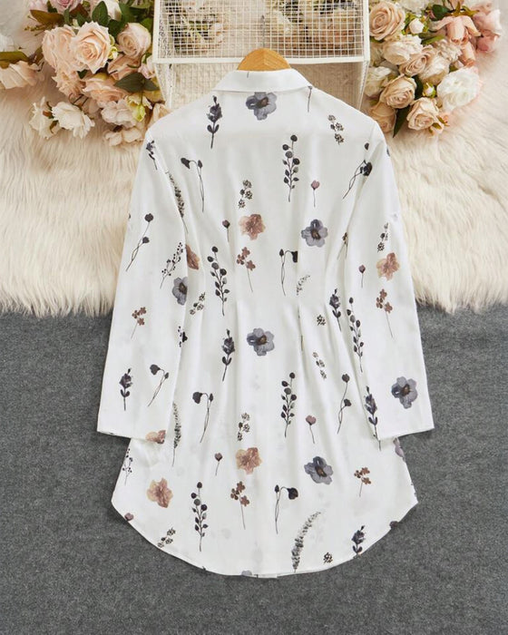 Jurk Mode Print Getailleerd