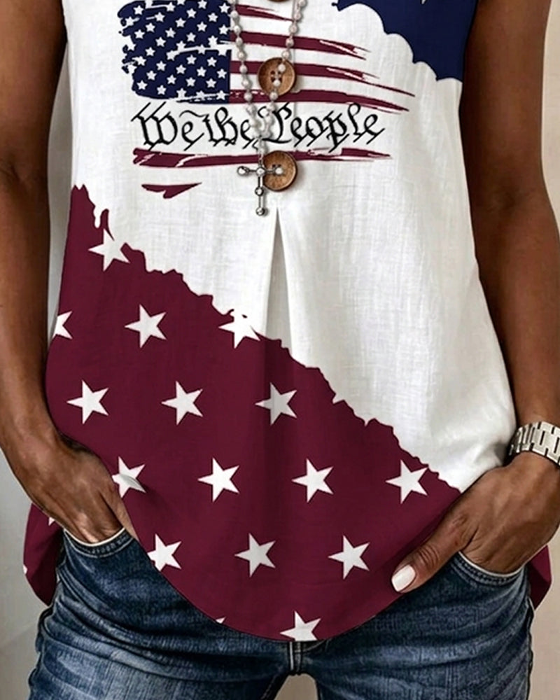 Tank Tops Sterren En Strepen Print