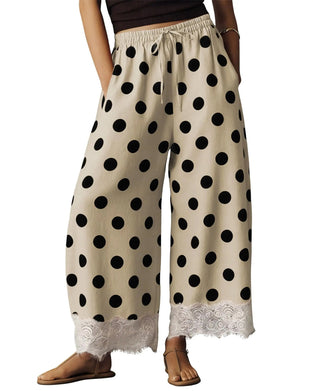Broek Grote Stip Kant Capri