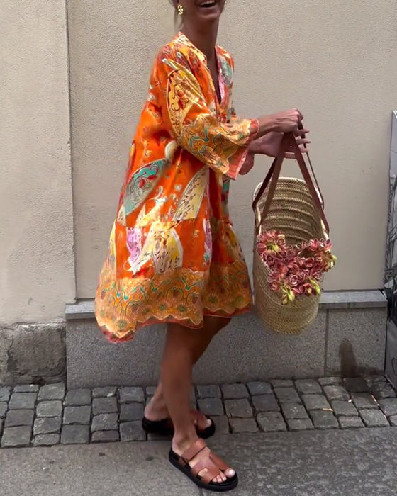 Bohemien Jurk Met Modeprint