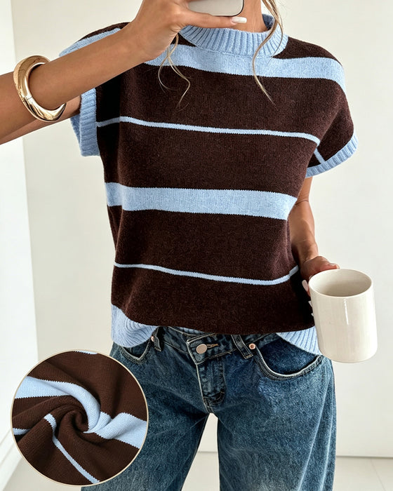 Pullover Korte Mouw Gestreept