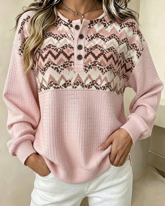 Sweatshirt Ronde Hals Wafel Casual