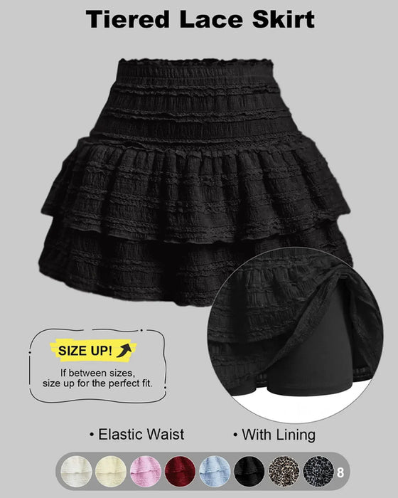 Rok Gerimpelde Taille Gelaagd Ruffle