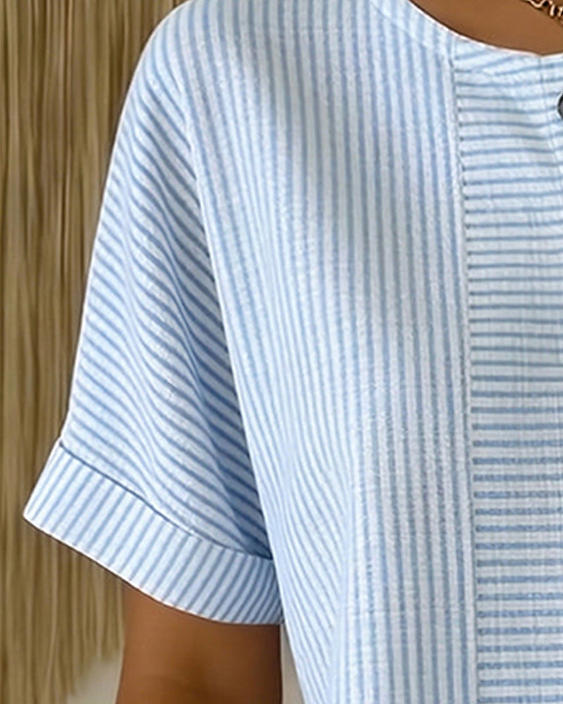Blouse Ronde Hals Korte Mouw