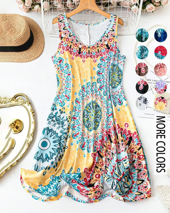 Jurk Bohemian Print Mouwloos