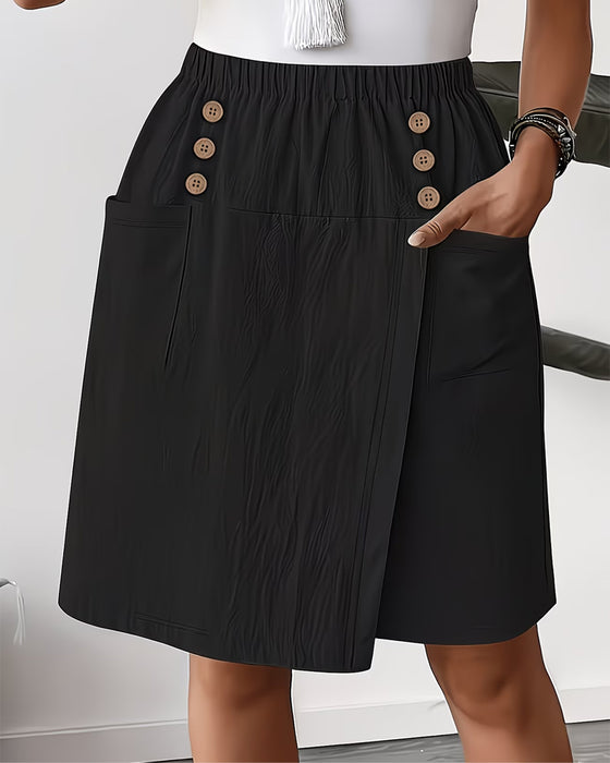Broek Nep Tweeledig Split Rok Capri Casual