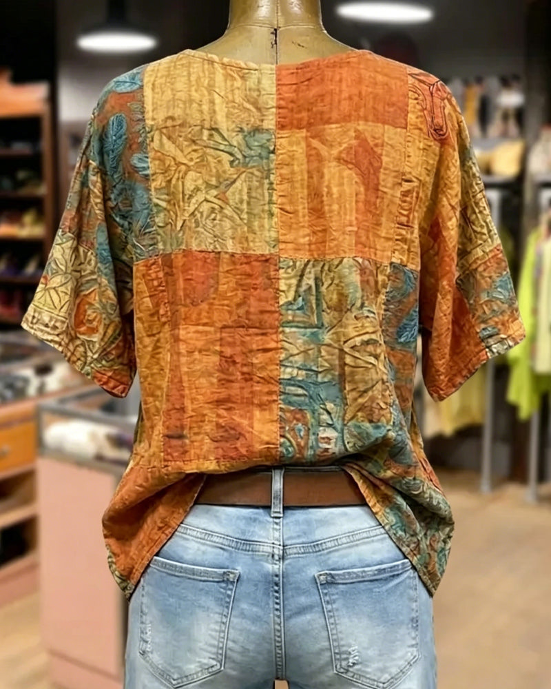 Blouse Vintage Libellenprint Casual