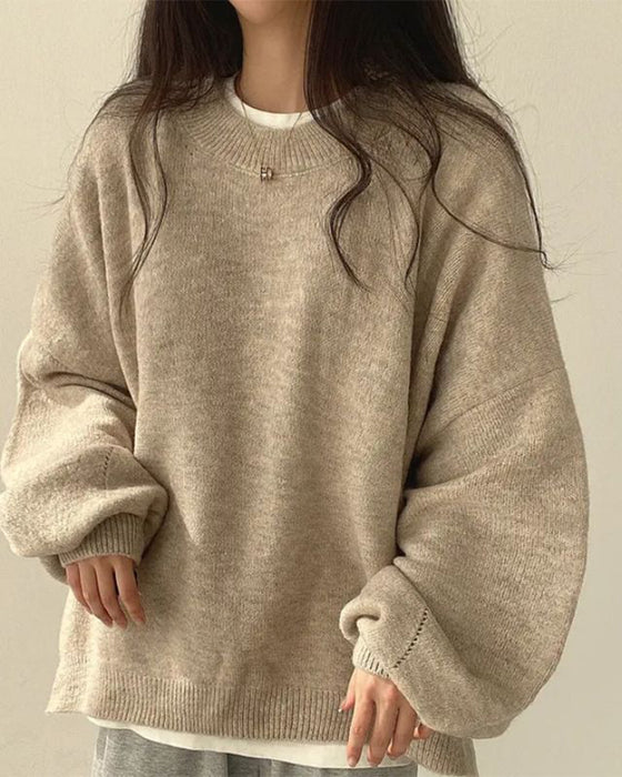 Pullover Rondhals Zijkant Split