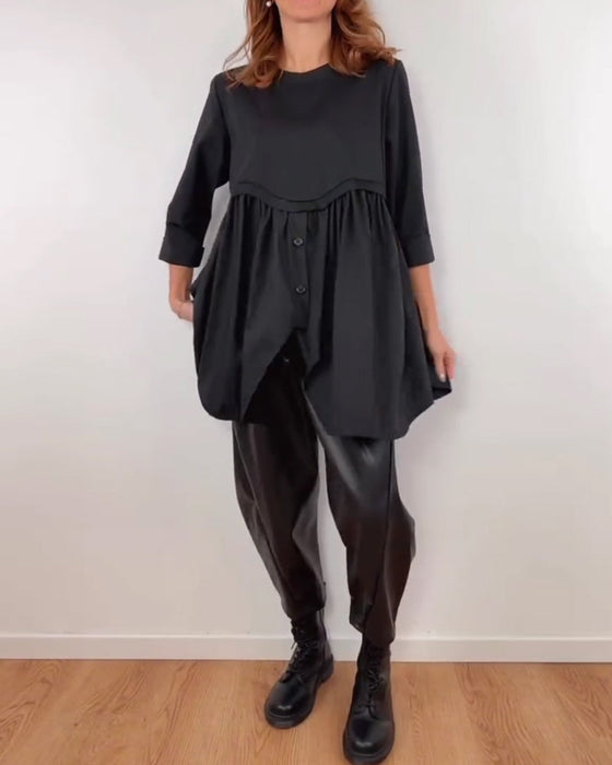 Blouse Onregelmatige A-Lijn Geplooid