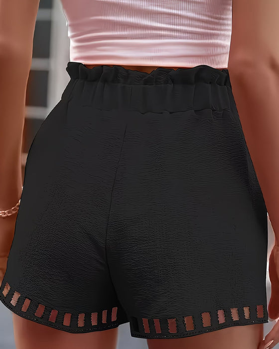 Shorts Opengewerkt Kant Elastische Taille