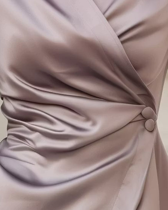 Top Revers Wickel Gerimpelde Taille Lange Mouw
