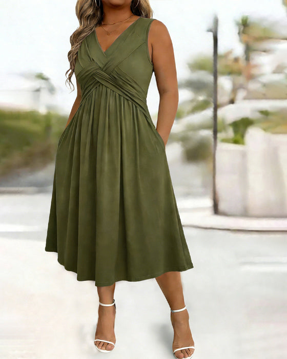 Jurk Effen Kleur Zak Twist Tank