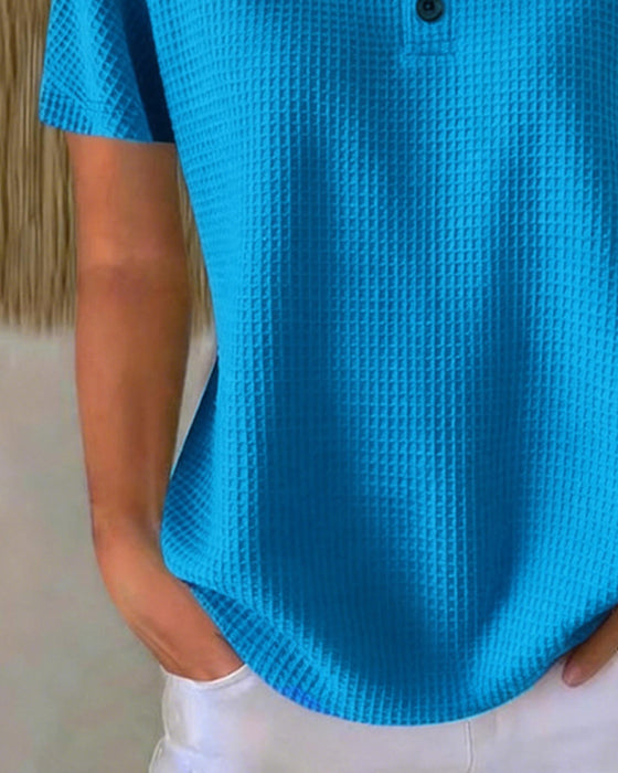 T-shirt Geknoopt V-hals Casual