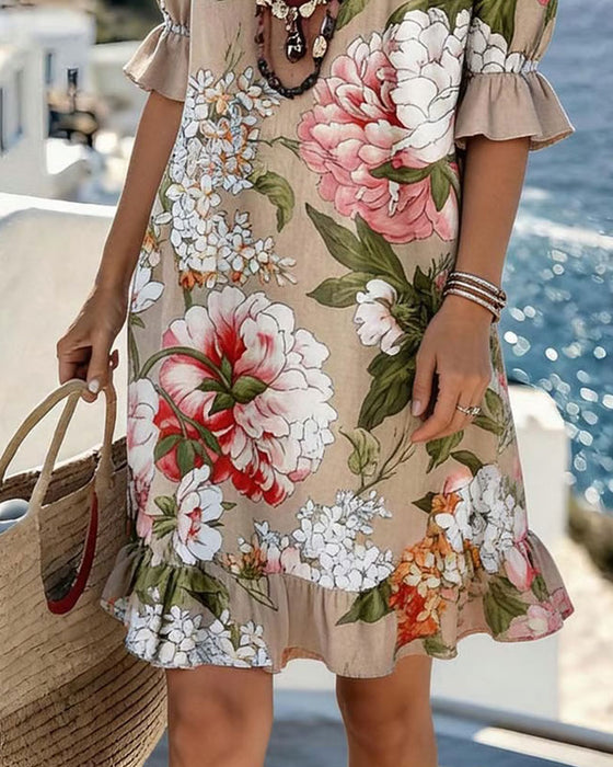 Jurk Vintage Grote Bloemenprint