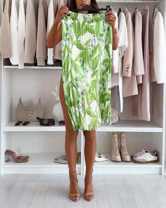 Rok Accordion-Geplooid Bloemenprint