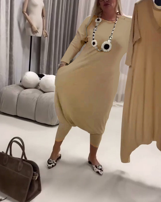 Jumpsuit Effen Kleur Lange Mouwen Casual