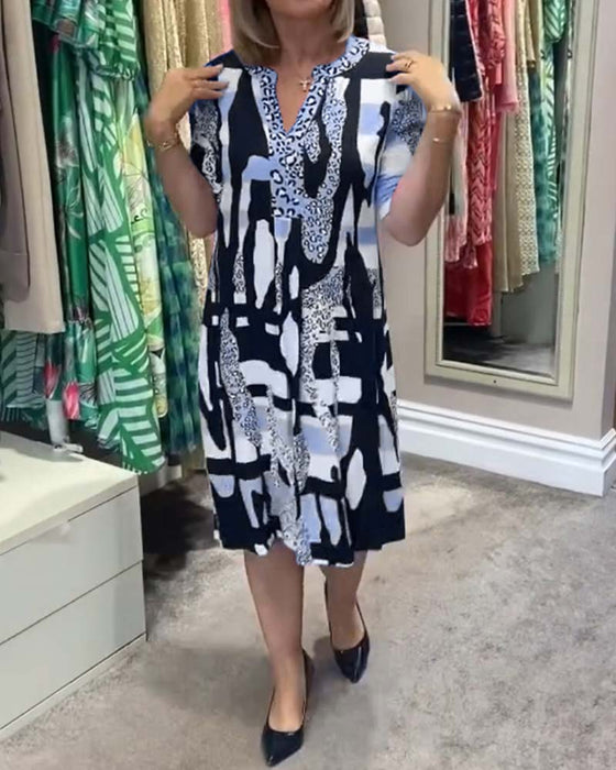 Midi-jurk met luipaardprint voor dames