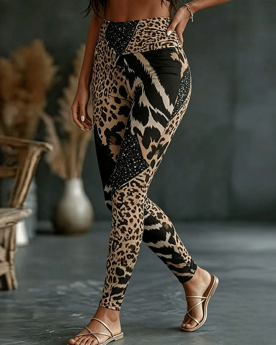 Broek Hoge Taille Luipaardprint Yoga