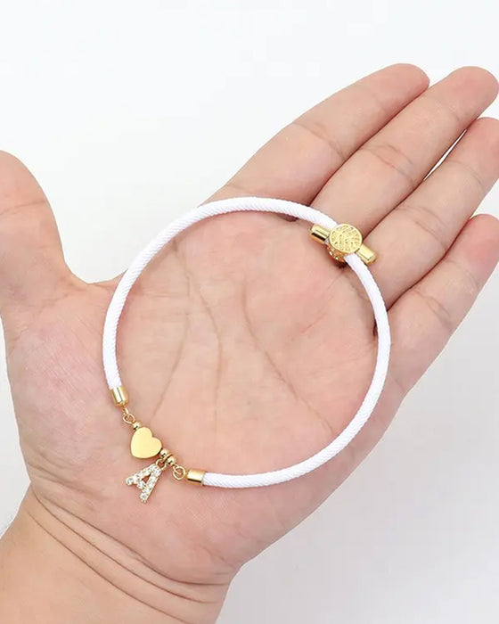 Initieel Hart Charm Link Modieus Armband