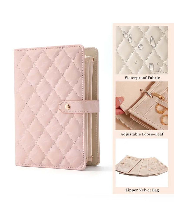 Luxe Gequiltde Crème Reisorganizer Makkelijke Toegang Vakken Waterdicht Cadeau Voor Haar