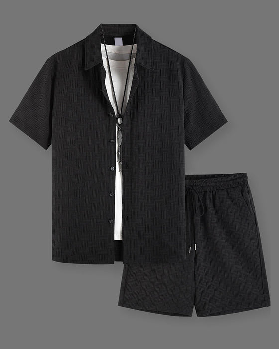 Sets Ruit Polo Kraag Casual Heren