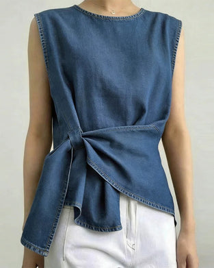 Tanktop Asymmetrisch Strik Denim