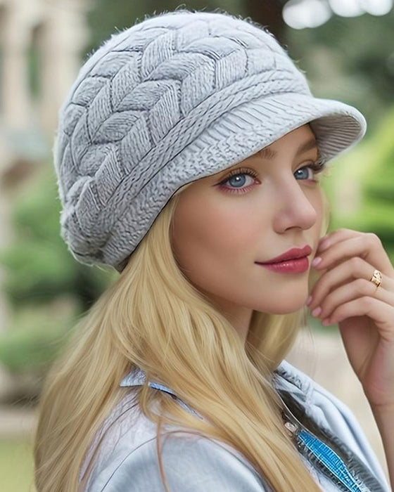 Dames Kabelbrei Winter Slouchy Beanie Muts Zacht Warm Rekbaar