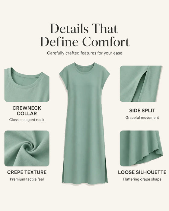Jurk Midi Lengte Split Los