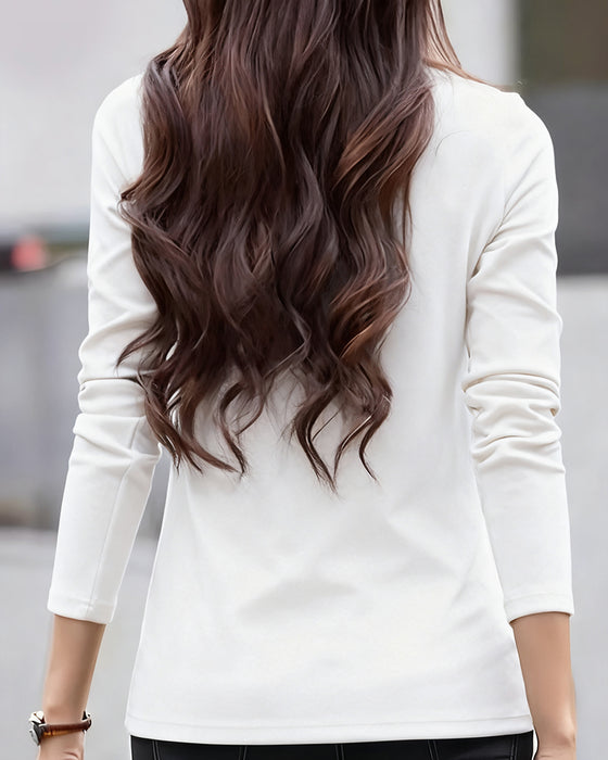 Top Slim Fit Geplooid Lange Mouw