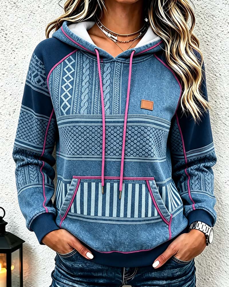 Hoodie Met Capuchon Lange Mouw Relaxed