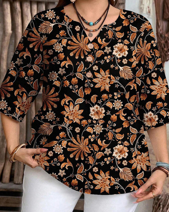 Top Alloverprint Casual Knoop