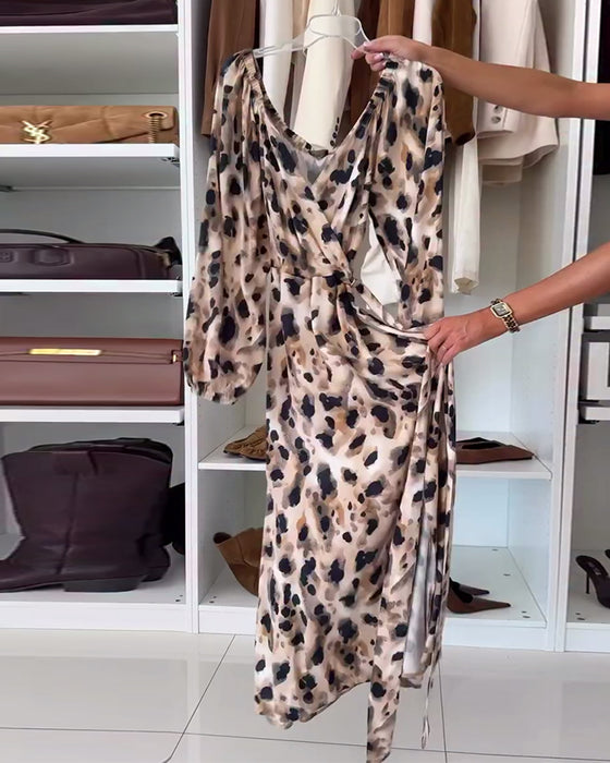 Jurk Sexy V-Hals Geprint