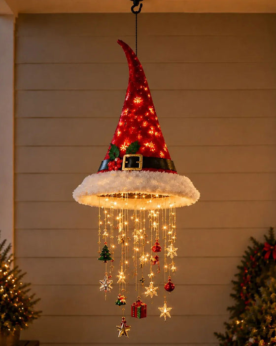 🎅 Verlichte Kerstman Hoed Hangende Kroonluchter🎄