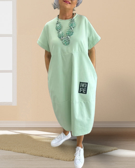 Jurk Korte Mouw Casual Recht Zak