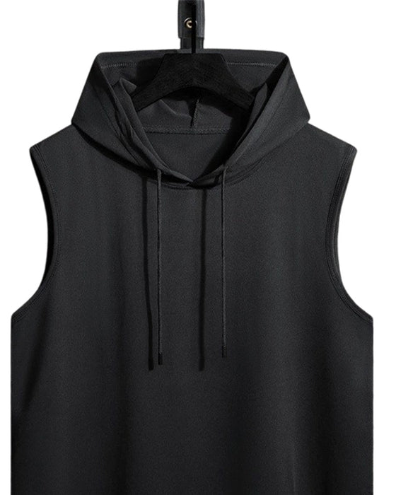 Tank Top Capuchon Trekkoord Mouwloos Sport