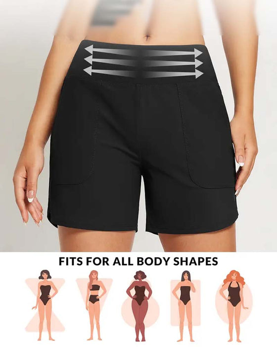 Shorts Hoge Taille Split Sportief Casual